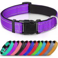 Collar reflectante para perros medianos y grandes, acolchado de neopreno suave, nailon transpirable, ajustable, 25 a 60 centímetros - details 9