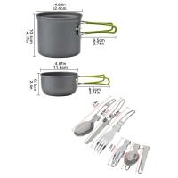 Juego de utensilios de cocina para acampar, villa al aire libre, utensilios de cocina, hervidor de agua, sartén, vajilla VIE, equipo de senderismo, picnic, turista - details 2