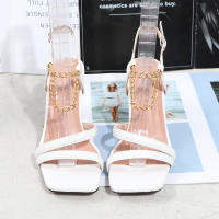 Sandalias cómodas de tacón grueso y punta cuadrada para mujer, color negro, talla grande - details 7