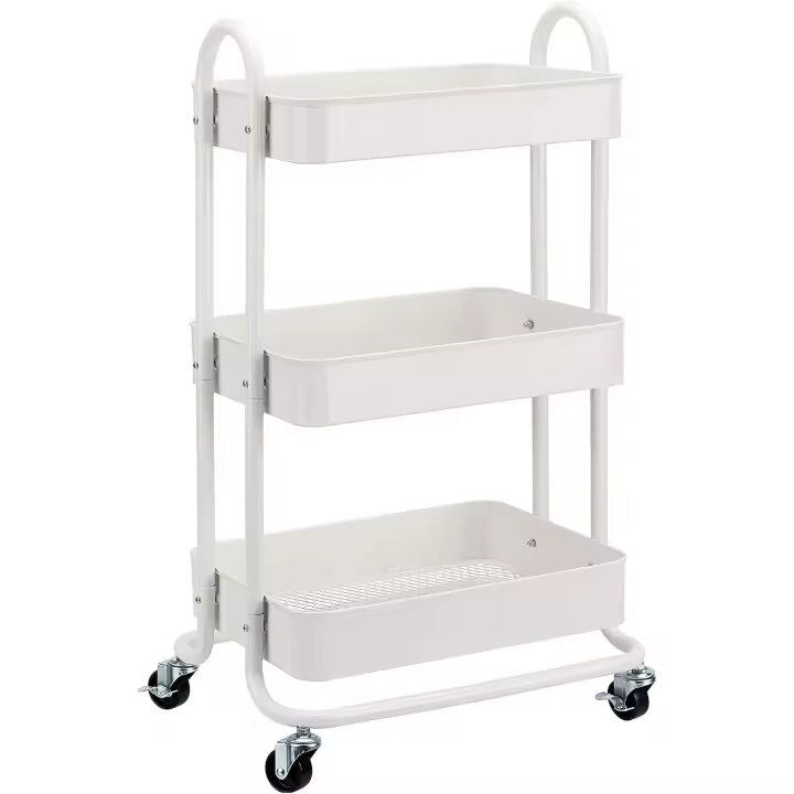 Carrito de cocina de tres niveles con ruedas - 1