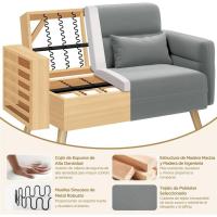 Sofá de Tela Morno Diseño de 2 Plazas Tamaño 116.5X73.5 cm Cojines Lumberos Incluidos Max 158 KG - details 13