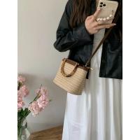 Bolsos de Viaje Hechos a Mano para Mujer Bolsos Cruzados de Verano de Paja con Asa de Madera - details 6