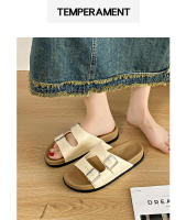 Zapatillas de suela gruesa con correa abierta para mujer, sandalias antideslizantes de playa al aire libre de verano - details 19
