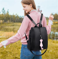 Mochila de Viaje para Mujer Multi-use de Nylon en Color Sólido Gran Capacidad con Colgante de Gato Bolso de Hombro Simple y Elegante - details 6