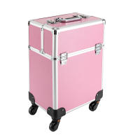 Estuche de maquillaje enrollable profesional, caja organizadora de cosméticos, rosa, salón de belleza, peluquería - details 1