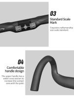 Manillar de bicicleta de carbono, barra de mango de carretera de enrutamiento interno de 400/420/440mm, piezas de cuadro de bicicleta de carretera - details 11