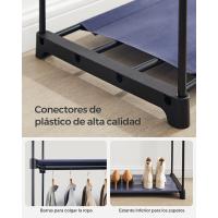 Armario de Tela Portátil Barras para Colgar, Perchero, Plegable, Guardarropa para Dormitorio, Estudio 140 x 43 x 174 cm, Gris RYG02GY - details 13