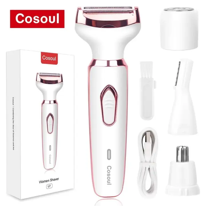 Cosoul 4 en 1 Afeitadora eléctrica Piezas de mujer Depilación de axilas para área privada - 1