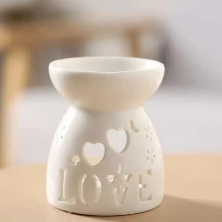 Portavelas de cerámica para té, aceite perfumado, calentador de cera, decoración para dormitorio, sala de estar, balcón, Patio, mesa - 1