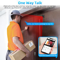 Cámara de puerta inteligente con WiFi, mirilla de vídeo con visión nocturna, PIR, detección de movimiento, visor de puerta, 1080P, 4,3 pulgadas, Tuya, Alexa - details 5