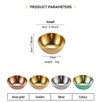 Platos para salsa dorada de acero inoxidable, bandeja para servir condimentos especiales para aperitivos, platos de especias, vajilla de cocina, 1ud. - details 1