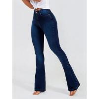 Pantalones vaqueros acampanados de moda de cintura alta para mujer - details 2