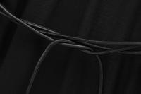 , Nueva serie de vestido de manga larga elegante apilado decorativo hasta la rodilla con cuello en V para mujer con cinturón para temperamento femenino - details 8