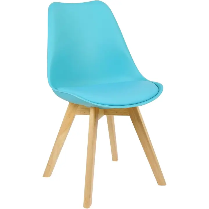 Sillas de Comedor de Madera Silla de Escritorio Acolchada en Cuero Sintético y Polipropileno - 1