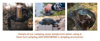 Parabrisas para acampar, Parabrisas plegable para exteriores, Parabrisas de aluminio para estufa de gas, peso ligero para caminar, mochilero, acampar (10 placas) - details 6