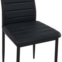 Sillas de Comedor Juego de 4 Sillas de Metal para Cocina, Silla de Mesa Comoda Silla con Asiento Tapizado, Negro - details 4