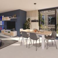 Mesa de Comedor Extensible Diseño Rectangular Danna Acabado en Blanco Artik y Roble Canadian - details 1