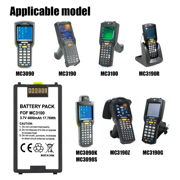 Batería de escáner de código de barras, para Symbol MC3190, MC3100, MC3090 ,82-127909, BTRY-MC31KAB02 - 1
