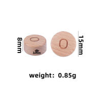 Cuentas de madera Natural del alfabeto inglés, iniciales de 15mm, cuentas de letras para joyería, pulsera, collar, fabricación de accesorios DIY, 50 unidades por lote - details 3