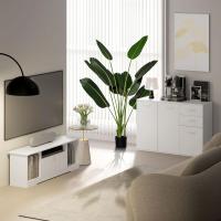 Aparador Armario de Cocina con 2 Puertas Buffet de Salón con 2 Cajones Estante Ajustable Estilo Moderno para Comedor 106x35x76cm Blanco Brillante - details 8