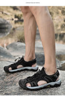 Sandalias de Cuero de Vaca de Primera Calidad Tamaño Grande Ideal para Montañismo, Viajes al Aire Libre, Ocio de Verano para Hombres Estilo de Bolsa de Cabeza - details 25