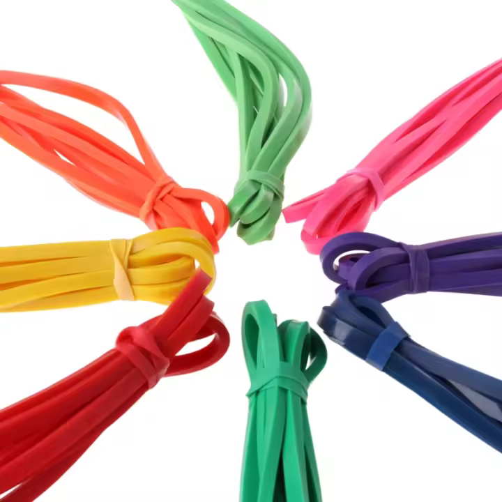 Bandas elásticas de goma para Fitness, bandas de resistencia para culturismo, entrenamiento de baloncesto, gimnasio, ejercicio en casa, Pilates, potencia colorida, 208cm - 1