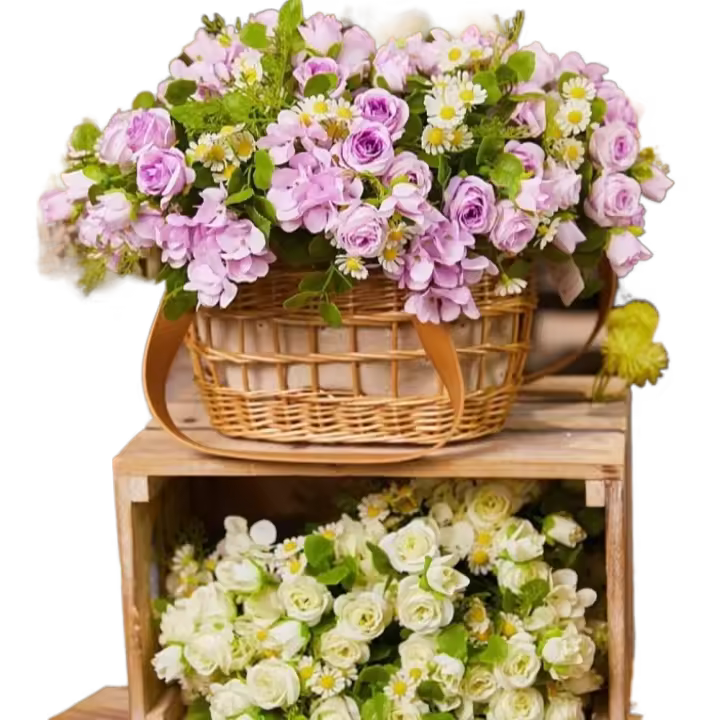 Hortensia Margarita flores artificiales jarrones de rosas flores falsas decorativas simuladas arreglo Floral de boda decoración del hogar - 1