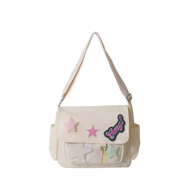 Bolso bandolera de Lona estética, Bolso de hombre de Estrella TALKS LA Escuela de Mujeres y niños - 1