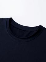 Camiseta de Algodón Puro con Estampado a Rayas Cuello Redondo y Manga Corta - details 6