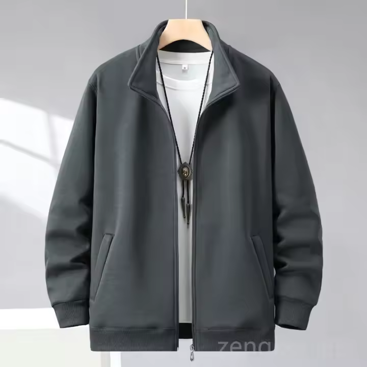 Chaqueta de Invierno para Hombres Cuello Casual Largo Manga Cardigan Sudadera - 1
