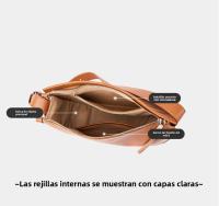 Bolso de mano minimalista cómodo de cuero suave Bandolera de hombro de gran capacidad de cuero de vaca - details 8
