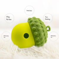 Juguetes interactivos para perros, bolas para masticar, dispensador de alimentos de silicona, Bola dispensadora de golosinas, Limpieza de dientes duradera, juguetes para la dentición del cachorro - details 7