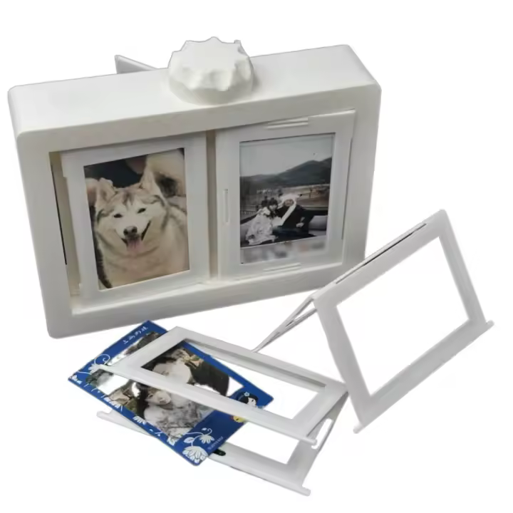 Soporte giratorio 3D para sesión fotográfica, 12 bolsillos, protector, fácil de instalar, marco de fotos de sobremesa, adornos giratorios para pasar página - 1
