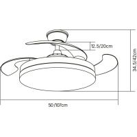 Ventilador de Techo LED con Temporizador 3500-4000-6500K, 6 Velocidades, Aspas retráctiles |   (Blanco) - details 10