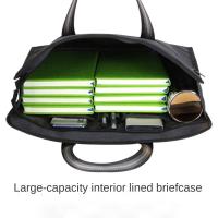 Bolsa de archivos A4 impermeable, gran capacidad, múltiples compartimentos, bolsa de almacenamiento de documentos, Simple con asa, maletín de lona para hombres y mujeres - details 2