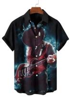 Nueva camisa hawaiana de manga corta con estampado de playa turística, adecuada para caminar por la calle, ocio, primavera y verano. - details 9
