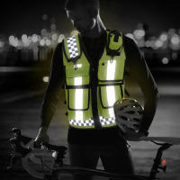 Chaleco Reflectante de Malla Vestido de Seguridad Nocturna para Ciclismo con Múltiples Bolsillos - details 2