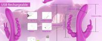 Vibrador de Punto G de Conejo 3 en 1 Estimulador de Clítoris Anal Dildo de Doble Penetración para Mujeres 18+ Juguetes Sensuales de Salud - details 3