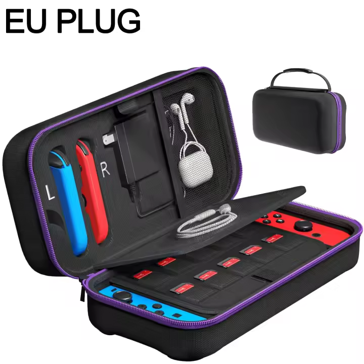Bolsa de almacenamiento OLED para Switch Lite, accesorios de Cargador de Consola de almacenamiento EVA, tarjeta de juego de 8 bits, resistant to Los arañazos - 1