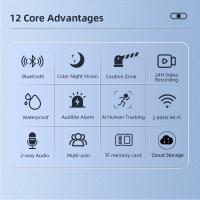 ICSEE Cámara IP WiFi para exteriores 6K HD 3 lentes 3 pantallas Cámara de seguridad PTZ Seguimiento automático Cámara de vigilancia del hogar Cámara de vigilancia de visión nocturna a todo color Soporte Onvif - details 2