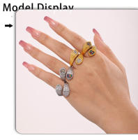 Anillo Corazón Serpentine with Circonita de Color Anillo de Mujer de Acero Inoxidable Chapado en PVD Gold 18K Joyas de Lujo para Mujer - details 3