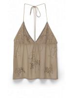 Top de Halter con Cuentas y Lentejuelas Sexy Escote en V, Espalda Abierta, Cordón, Vestido de Moda para Mujeres - details 10