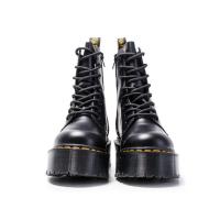 Suelas gruesas con forro polar Botas Dr. Martens, cremalleras laterales, botas cortas de mujer británica, suelas de pastel, botas de trabajo y zapatos de algodón - details 3