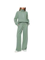 Conjuntos de dos piezas para mujer, tops y pantalones de cuello alto informales, trajes de moda para mujer, otoño - details 1
