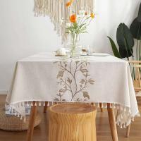 Mantel floral de algodón puro Margarita de estilo coreano, decoración de café, cubierta rectangular para mesa de cocina, restaurante de bodas - details 1