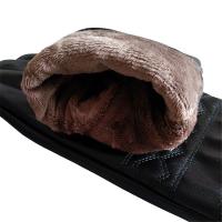Guantes Térmicos de cuero para hombre, manoplas de dedo completo, impermeables, a prueba de viento, pantalla táctil, color negro y marrón, Invierno - details 1