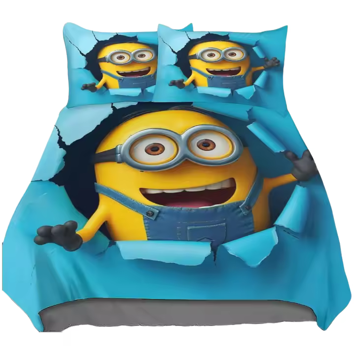 DSJackson Funda de Edredón de Minions 3D Juego de Ropa de Cama con Cierre Oculto - 1