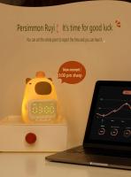 Luz Led nocturna de capibara, reloj despertador Digital recargable de silicona, lámpara de mesa regulable, sincronización, carga USB, regalo de cumpleaños para niños - details 5