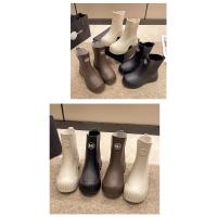 Botas de Lluvia para Mujeres de Moda Media Caña, Impermeables, Antideslizantes, Resistentes al Desgaste Zapatos de Goma de Cercanías - details 14