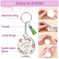 LLavero de sublimación en blanco, pendiente de forma redonda con borla para llavero, joyería, pendiente, herramienta de fabricación de manualidades DIY - details 2